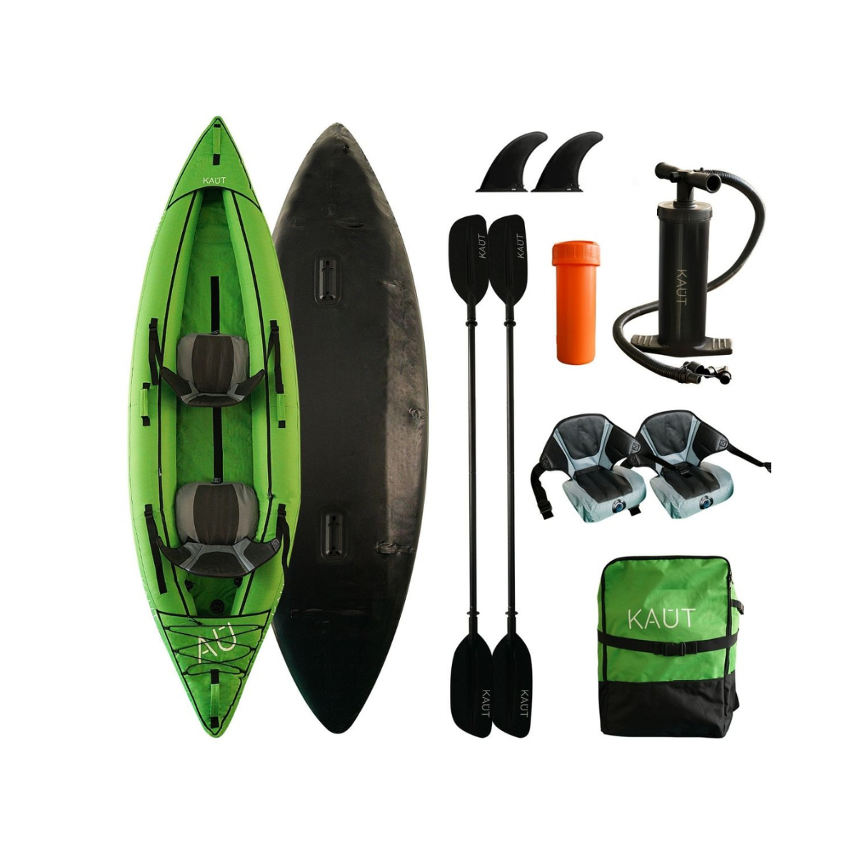 Kayak Inflable Profesional Doble 2 personas 345 cm  - Baker + Mochila & Accesorios