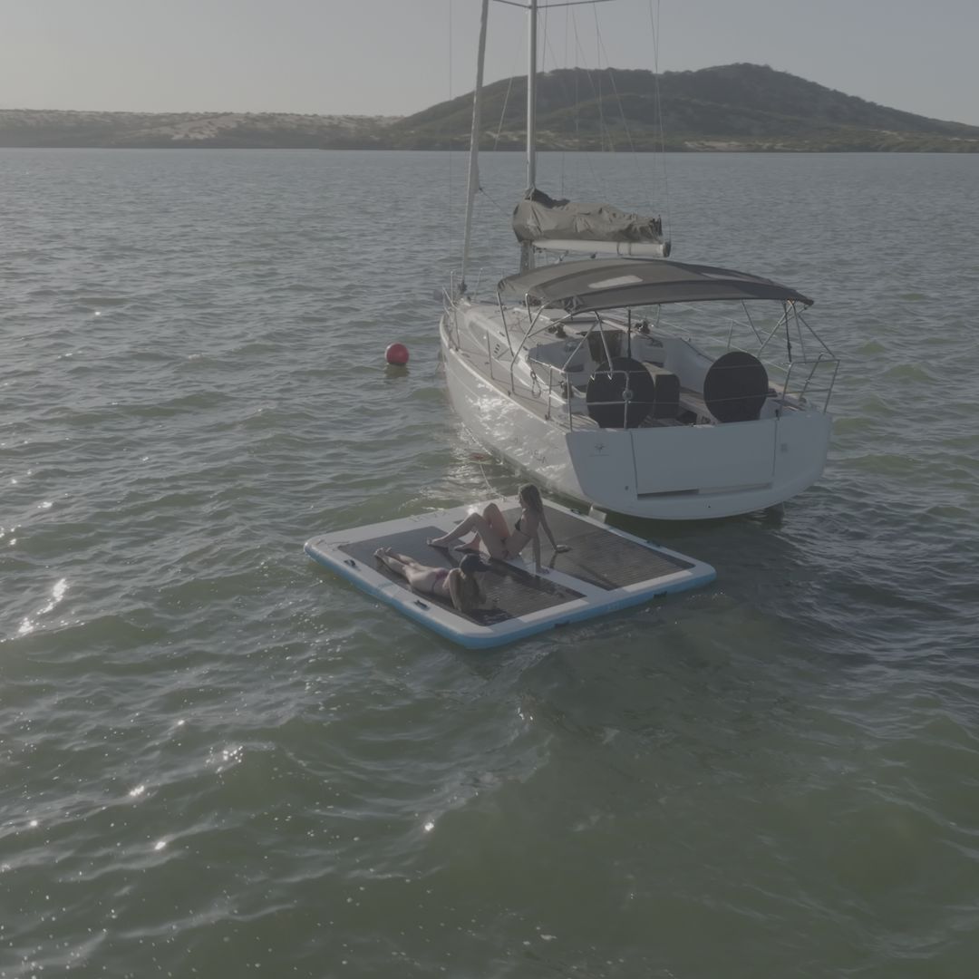 Plataforma Isla Deck Inflable Flotante Lago 305x305 cm + Escalera - Chiloé